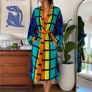 Dior Colorblock Terry Sweater with Orange, Blue & Yellow Accents
